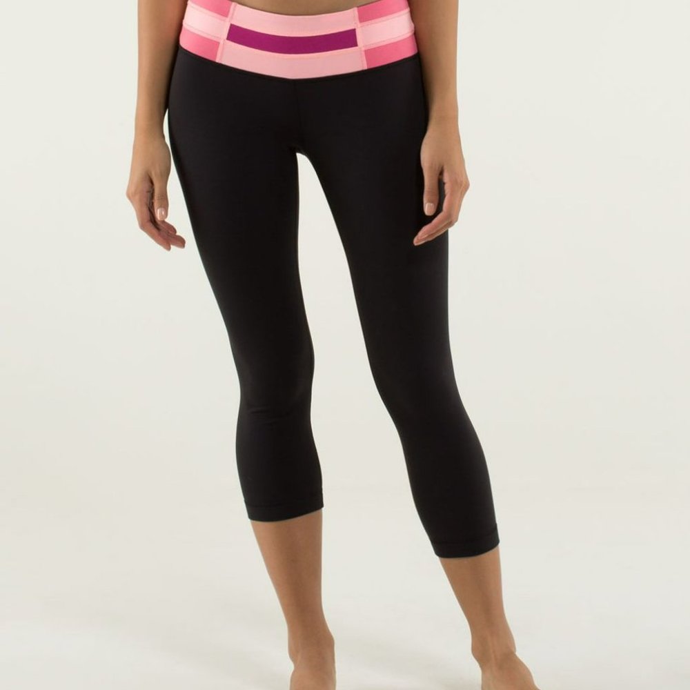 Lululemon Wunder Under Crop *Full-On Luon Black / Quilt Winter 13-01